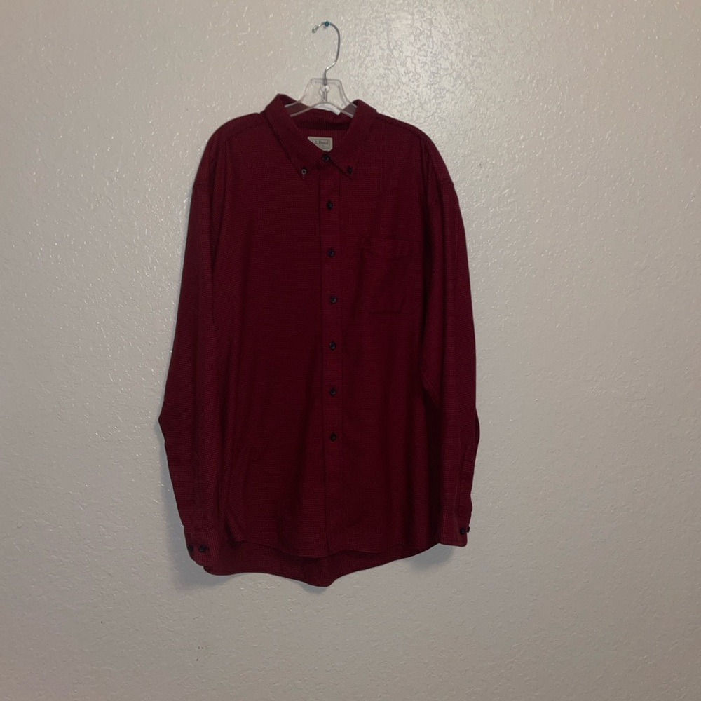 L.L Bean Mens Traditional Fit 100% Cotton Flannel Shirt Size XXL Reg Red/Black
